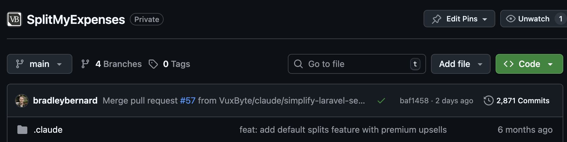 SplitMyExpenses commits