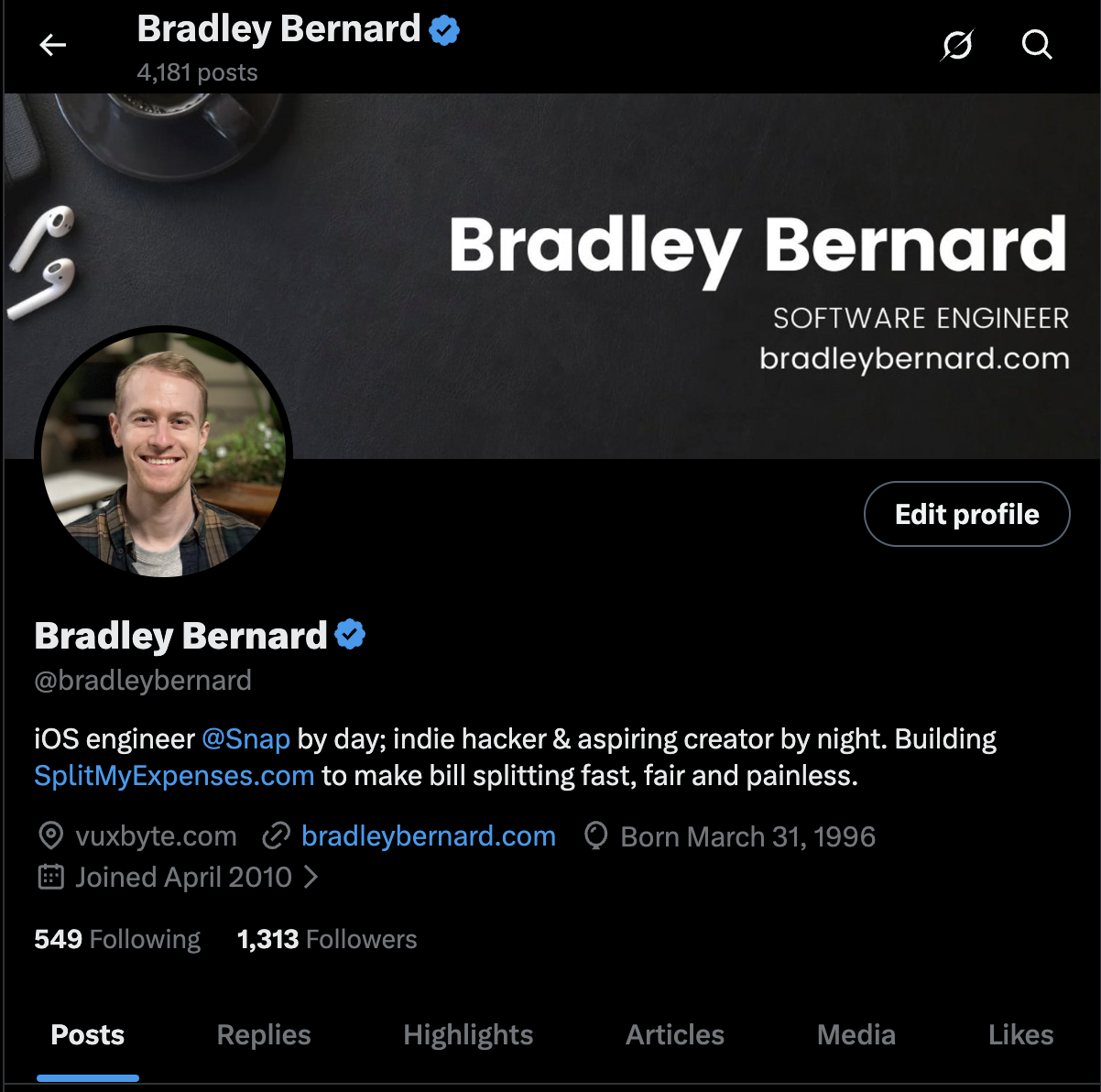 Twitter stats summary