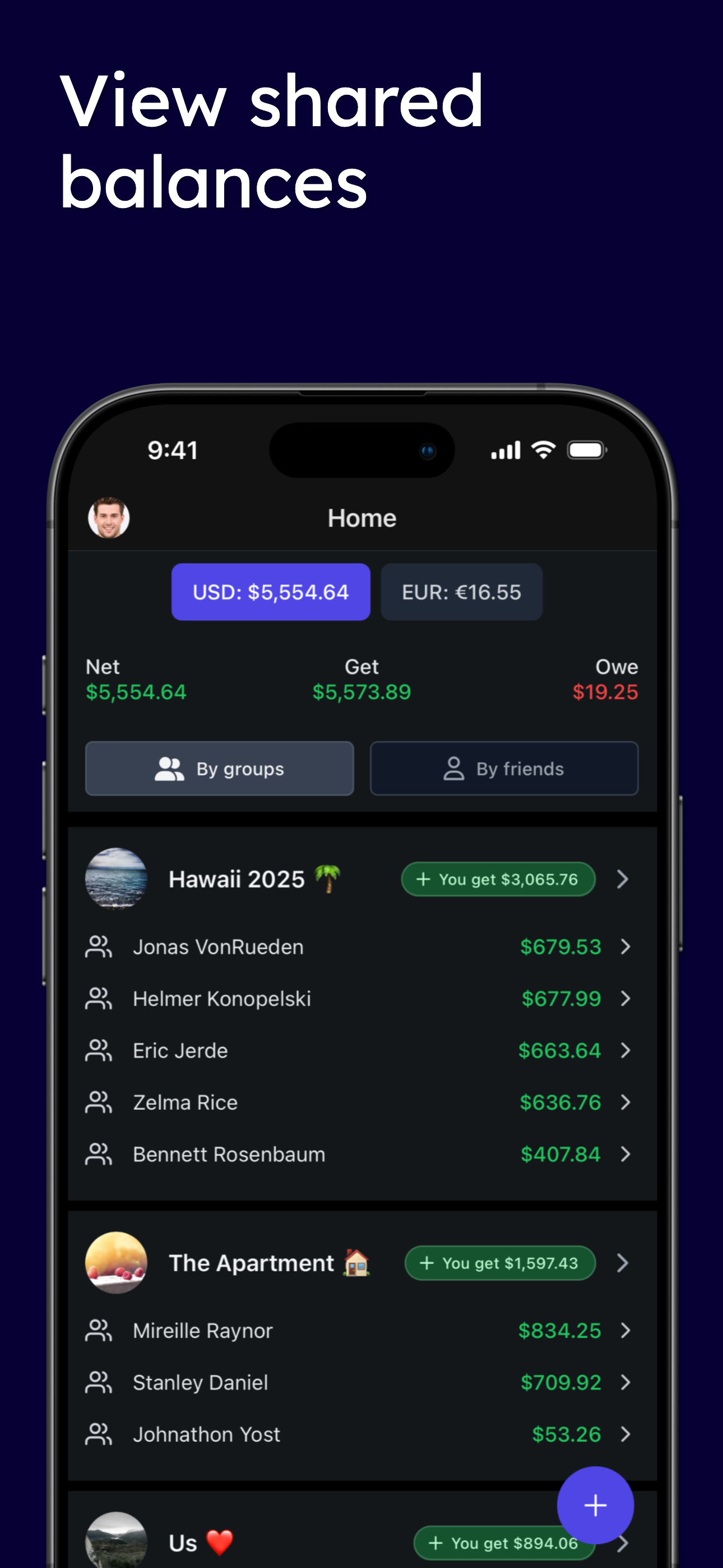 SplitMyExpenses iOS screenshot 1
